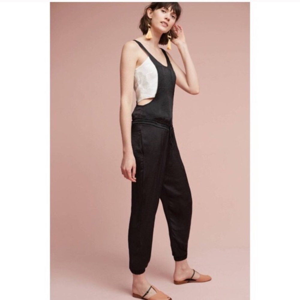 anthropologie Sotto silky black jumpsuit